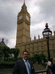Andy Brown inside the grounds of westminster