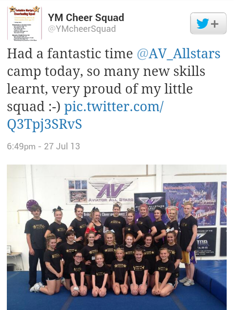 Aviator Allstars "Bring Out The Best" Cheerleading Camp in Leeds, UK
